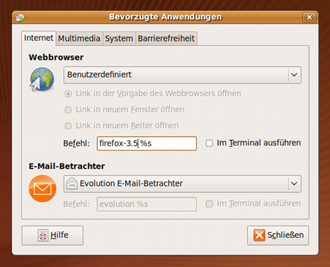 Firefox 3.5 als Standardbrowser