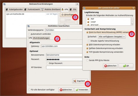 VPN-Zugang zu It'sHidden unter Ubuntu einrichten.