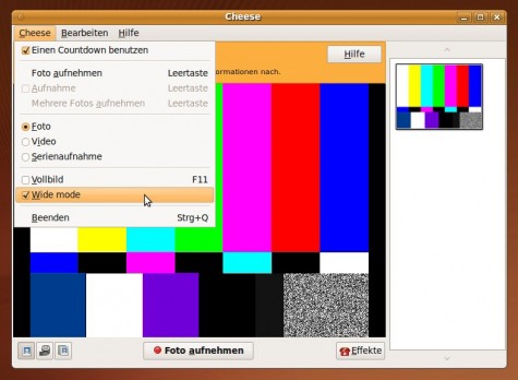 "Wide Mode" für Eye of GNOME und Cheese