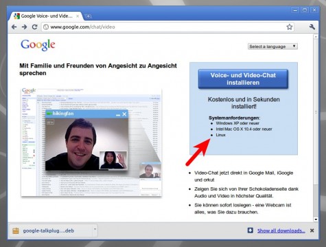 Endlich Google Mail Voice- und Video-Chat für Linux!