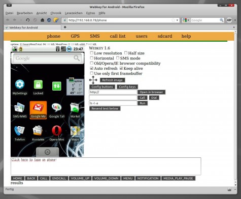 Webkey im Browser