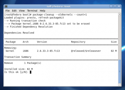 package-cleanup aus Fedora