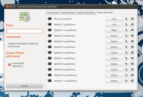 ...und verknüpft die Aktionen mit den Kanten des Desktops