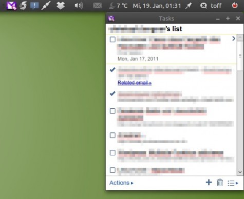Das finale Ergebnis: Gmail Tasks auf dem Desktop