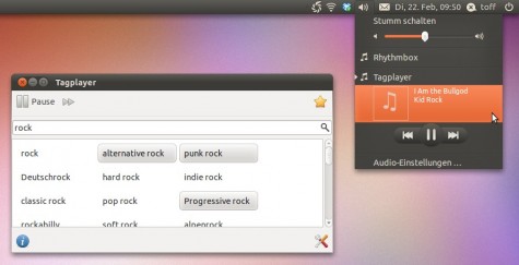 Der TagPlayer mit Support für das Ubuntu Sound Menu