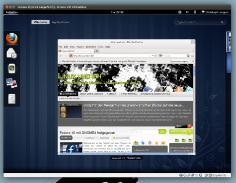 Fedora 15 mit GNOME 3