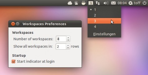 Workspaces indicator