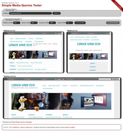 Linux und Ich bei unterschiedlichen Auflösungen