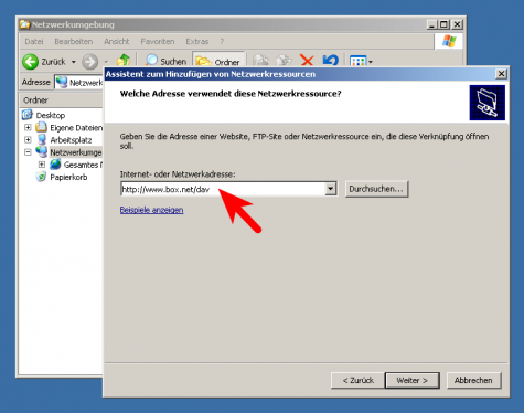 box.net unter Windows einbinden