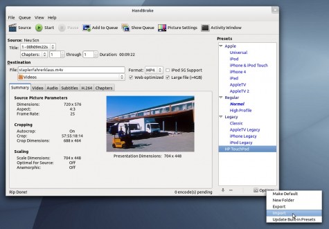 Videos für das TouchPad aufbereiten