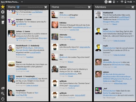 Twitter und Identi.ca mit Spaz für WebOS