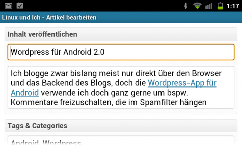 Beiträge auf dem Handy oder Tablet schreiben.