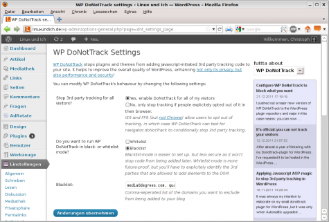 Das neue WP DoNotTrack 0.5.0
