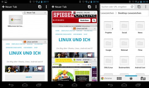 Google Chrome für Android in der Beta-Version
