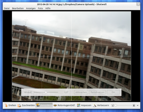 Shotwell 0.12.2 hat nun eine Funktion, um Bilder zu drehen und automatisch zuzuschneiden.
