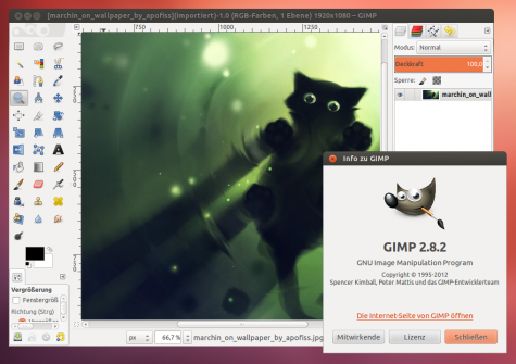 Gimp 2.8.2 im Einfenstermodus unter Ubuntu 12.04