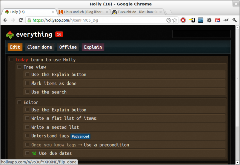 Holly ist ein einfacher webbasierter ToDo-Manager.
