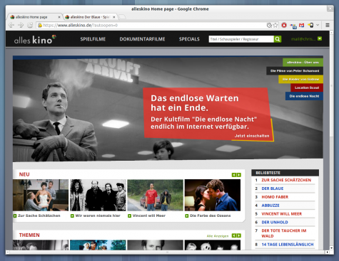 Auf alleskino sollen eines Tages alle deutschen Filme zu sehen sein.