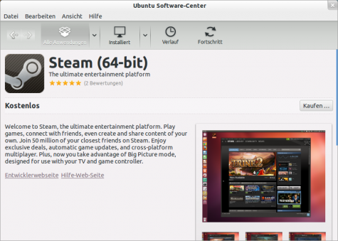 Steam gibt es für 32- und 64-Bit Ubuntus im Ubuntu Software-Store.