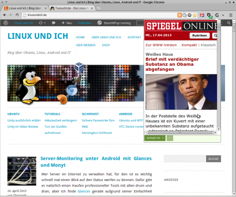 Browser im Browser, wie beim großen TV...