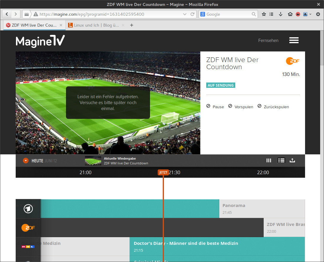 ARD- und ZDF-Live-Streams der Fußball-WM im Browser, auf dem Handy oder in VLC ansehen Linux und Ich