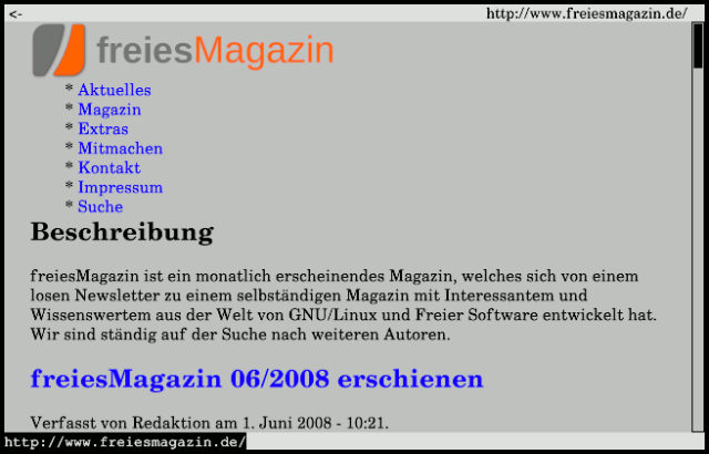 Mit links2 kann man auch in der Konsole im Internet surfen. Wichtig ist dies vor allen Dingen, wenn die graphische Benutzeroberfläche einmal nicht starten möchte.