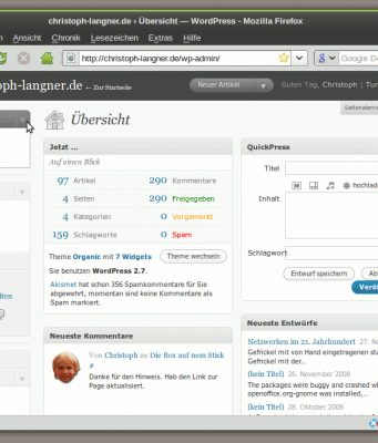 Upgrade auf WordPress 2.7