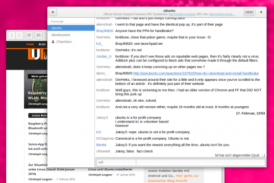 Hilfe zu Ubuntu via IRC