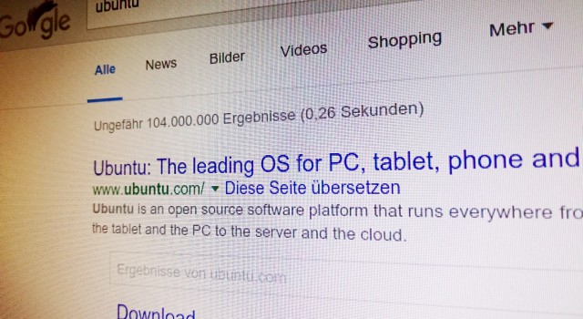 Google Suche Ubuntu
