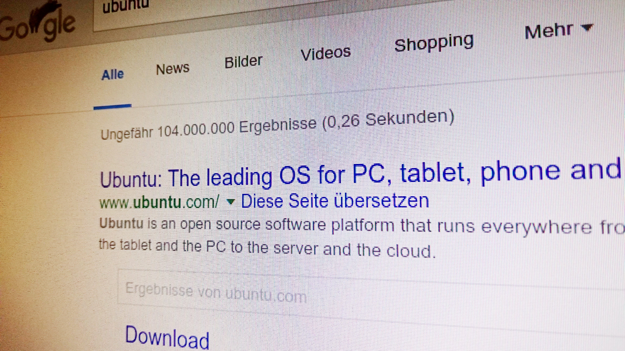 Google Suche Ubuntu