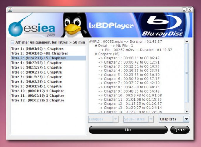 Bluray Discs mit lxBDPlayer unter Linux abspielen Linux und Ich