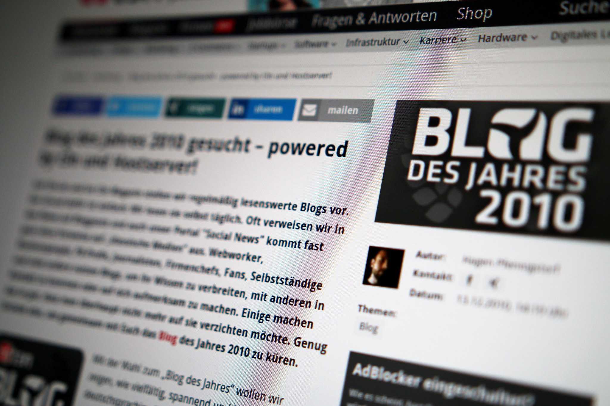 t3n sucht das Blog des Jahres und Linux&Ich ist mit dabei