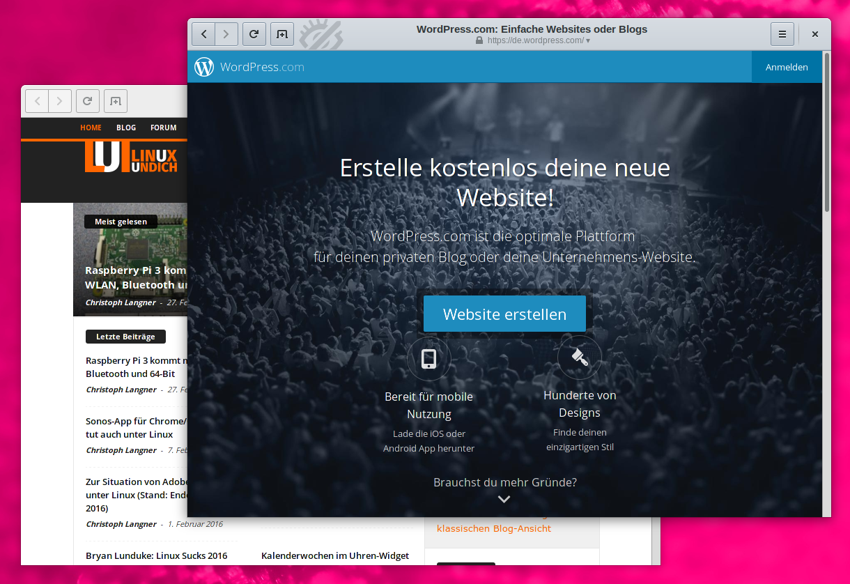 Wordpress.com Homepage