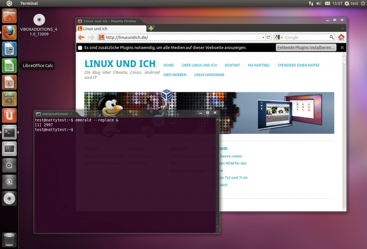 Nach der Installation aus dem PPA laufen Emerald und die Fensterdekorationen wieder