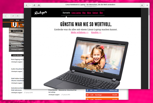 Ubuntu-Notebook Rockiger Satchbook mit 13 Zoll Display