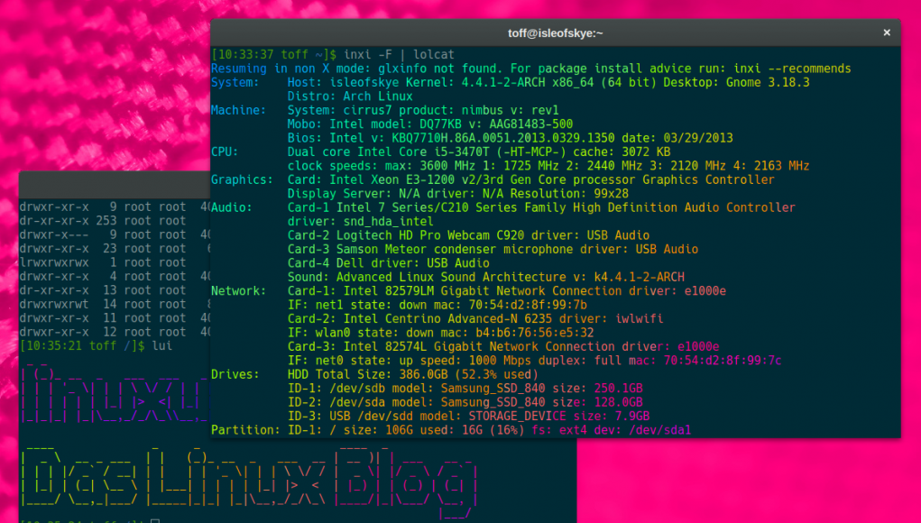 Inxi unter Arch Linux
