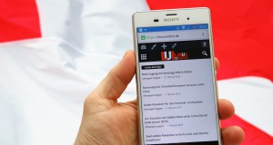 Chrome für Android vor schweizer Flagge