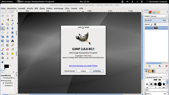 Gimp 2.8 RC1 unter Ubuntu Oneiric und Precise 12.04 aus