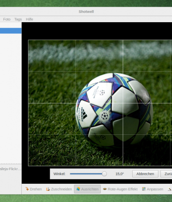 Bilder mit Shotwell 0.12.2 oder GIMP drehen und automatisch zuschneiden Bilder mit Shotwell ausrichten