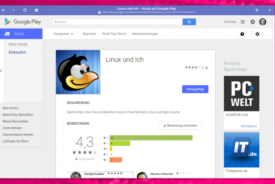 Linux und ich im Google Newsstand