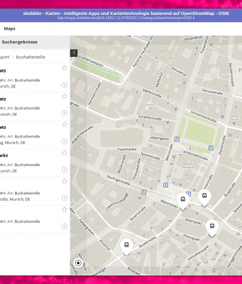 Skobbler packt die OpenStreetmap in ein spitzen Web-Frontend Skobbler im Browser