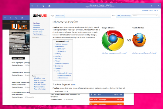 WikiVS zu Chrome und Firefox