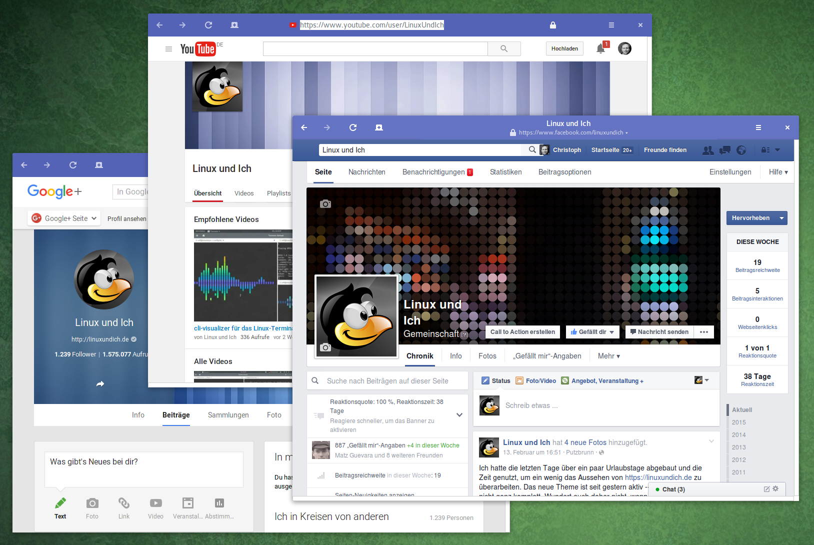In eigener Sache: Social-Media, Linux und ich und ich