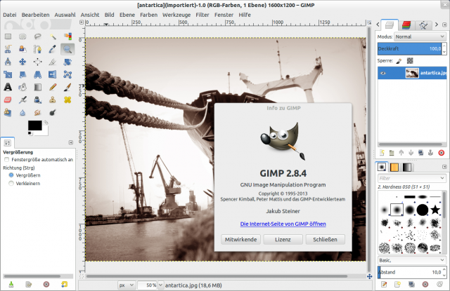 Das neue Gimp 2.8.4 aus Thorstens PPA.