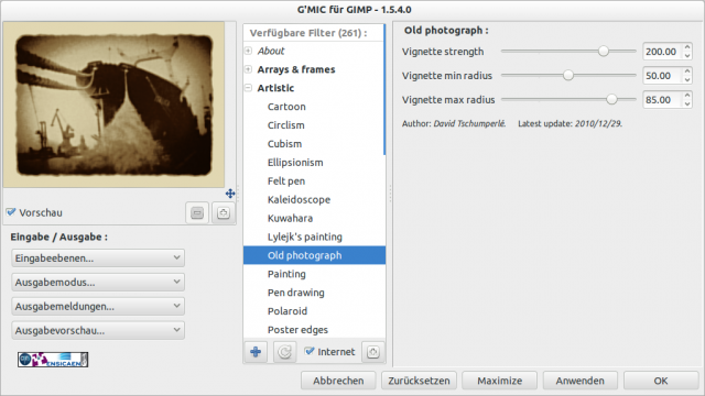 G'MIC stellt Gimp-Usern zahlreiche tolle Filter zur Verfügung.