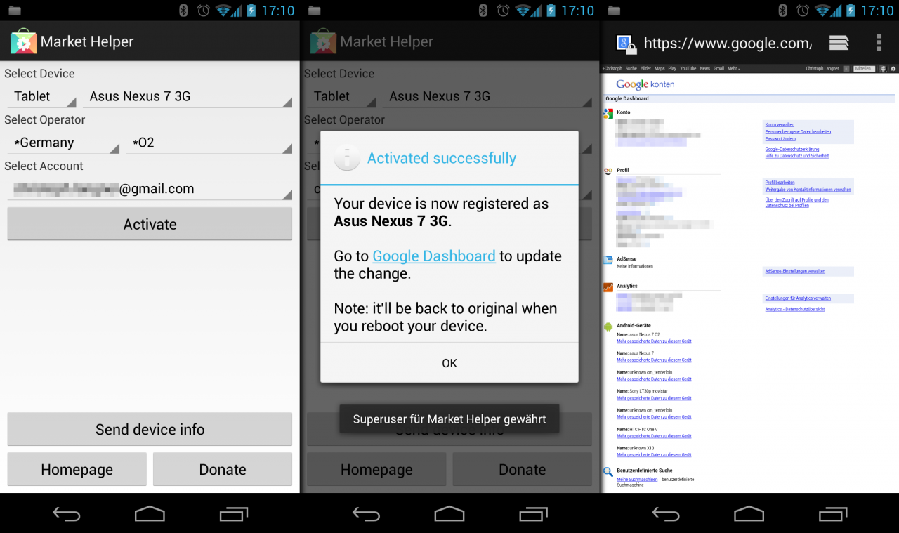 Mit dem Market Helper gaukelt ihr dem Play Store ein Tablet vor.
