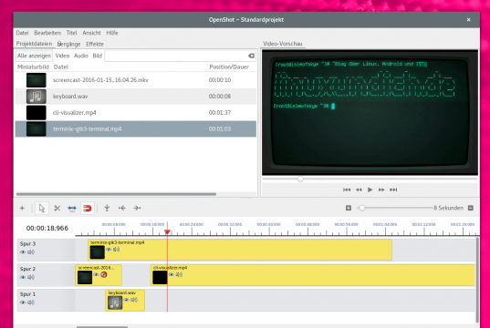 OpenShot Videoeditor unter Linux