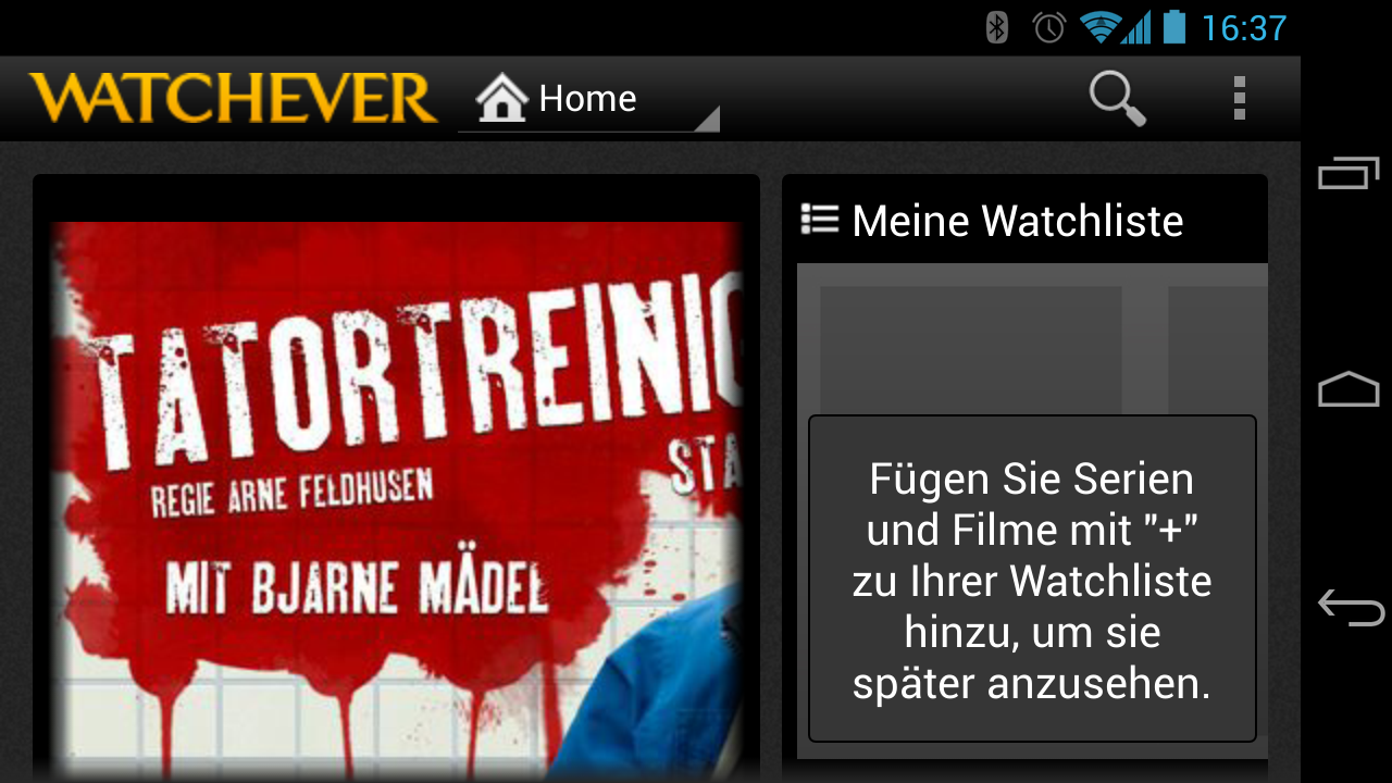 Watchever läuft auf einem Galaxy Nexus gar nicht mal so schlecht.