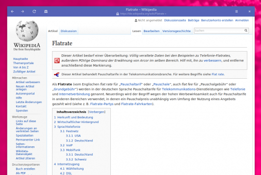 Wikipedia zu Flatrate