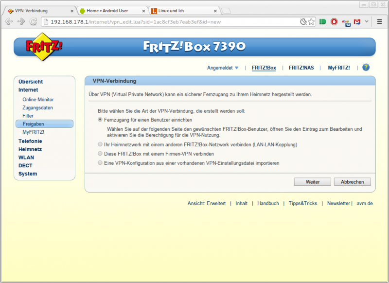 fritzbox vpn linux client